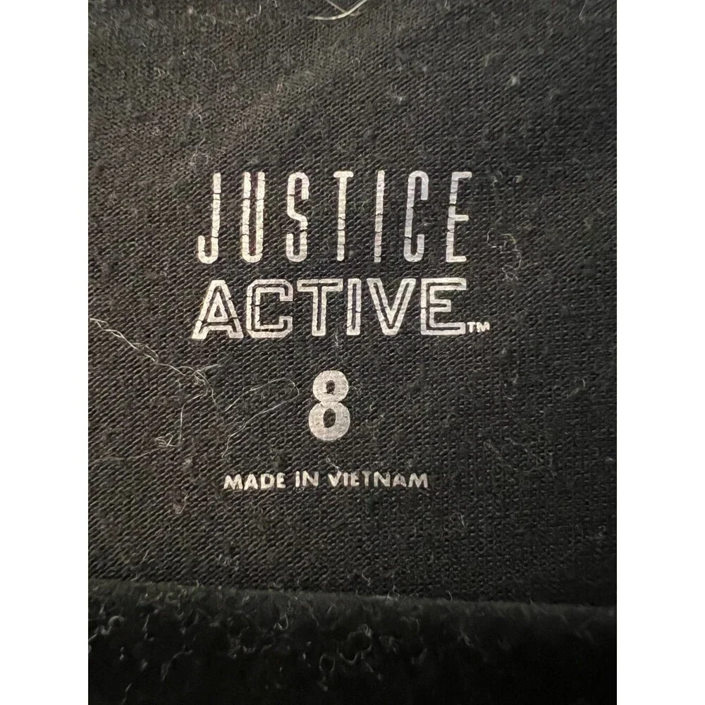 Girls Justice Black Short Sleeve T-Shirt Size 8